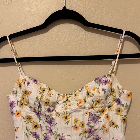 Zara Floral Mini Dress with Spaghetti Straps - Picture 2 of 5